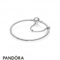 Women's Pandora Limited Edition Moments Silver Bangle True Uniqueness Clasp Jewelry