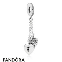 Women's Pandora Lock And Heart Chained Hanging Charm Jewelry Women's Pandora Lock And Heart Chained Hanging Charm Jewelry