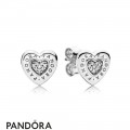 Women's Pandora Logo Heart Earring Studs Jewelry