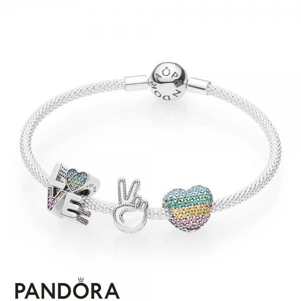 Overtræder Grundlæggende teori Sober Women's Pandora Love The Rainbow Bracelet Set Jewelry-Pandora Charm Open  Store
