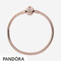 Pandora Moments Sparkling Crown O Snake Chain Cz Bracelet Jewelry
