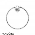 Women's Pandora Moments Sterling Silver Bangle With Tree Of Love Clasp Jewelry