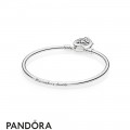 Women's Pandora Moments Sterling Silver Bangle With Tree Of Love Clasp Jewelry