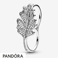 Women's Pandora Oak Leaf Double Ring Jewelry Women's Pandora Oak Leaf Double Ring Jewelry