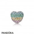 Women's Pandora Open My Heart Pave Clip Multi Color Cz Jewelry