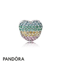 Women's Pandora Open My Heart Pave Clip Multi Color Cz Jewelry Women's Pandora Open My Heart Pave Clip Multi Color Cz Jewelry