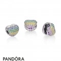 Women's Pandora Open My Heart Pave Clip Multi Color Cz Jewelry