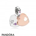 Women's Pandora Part Of My Heart Dangle Charm Pandora Rose Soft Pink Lilac Crystals Jewelry