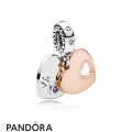 Women's Pandora Part Of My Heart Dangle Charm Pandora Rose Soft Pink Lilac Crystals Jewelry