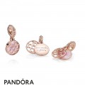 Women's Pandora Pattern Of Love Dangle Charm Pandora Rose Pink Enamel Jewelry