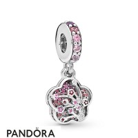 Women's Pandora Pave Peach Blossom Flower Charm Jewelry Women's Pandora Pave Peach Blossom Flower Charm Jewelry