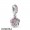 Women's Pandora Pave Peach Blossom Flower Charm Jewelry