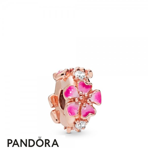 Ubarmhjertig Oberst Lægge sammen Women's Pandora Peach Blossom Flower Clip Jewelry-Pandora Charm 7.1 bracelet