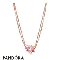 Women's Pandora Peach Blossom Flower Necklace Cz Jewelry Women's Pandora Peach Blossom Flower Necklace Cz Jewelry