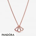 Women's Pandora Pink Fan Collier Necklace Jewelry