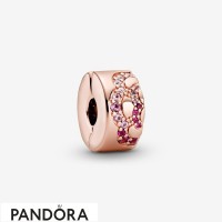 Women's Pandora Pink Fan Pattern Spacer Clip Charm Jewelry Women's Pandora Pink Fan Pattern Spacer Clip Charm Jewelry
