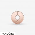 Women's Pandora Pink Fan Pattern Spacer Clip Charm Jewelry