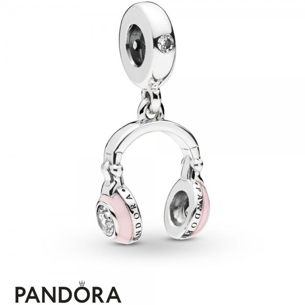 Women's Pandora Pink Headphones Hanging Charm Jewelry