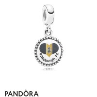 Women's Pandora Pittsburgh Flag Dangle Charm Mixed Enamel Jewelry Women's Pandora Pittsburgh Flag Dangle Charm Mixed Enamel Jewelry