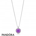 Women's Pandora Purple Faceted Floating Locket Necklace With Pendant Jewelry