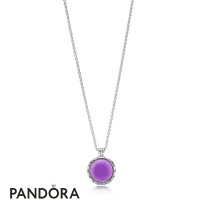 Women's Pandora Purple Faceted Floating Locket Necklace With Pendant Jewelry Women's Pandora Purple Faceted Floating Locket Necklace With Pendant Jewelry