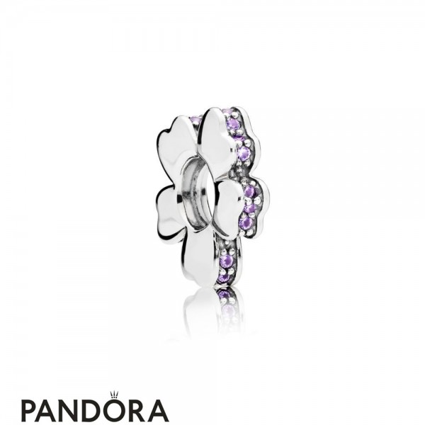 Women's Pandora Purple Wildflower Meadow Spacer Charm Jewelry Jewelry