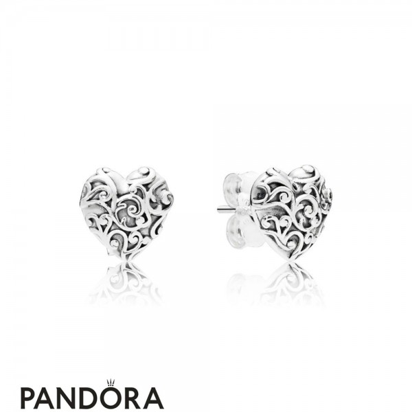 Women's Pandora Regal Hearts Earring Studs Jewelry