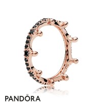 Pandora Rose Black Enchanted Crown Ring Jewelry