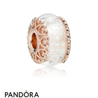 Pandora Rose Iridescent White Murano Glass Charm Jewelry Pandora Rose Iridescent White Murano Glass Charm Jewelry