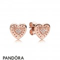 Pandora Rose Logo Heart Earring Studs Jewelry