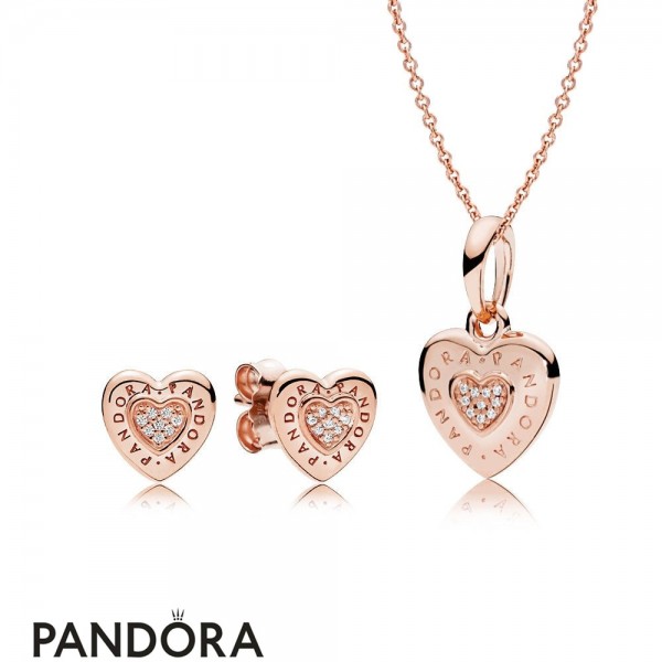 Pandora Rose Logo Heart Gift Set Jewelry