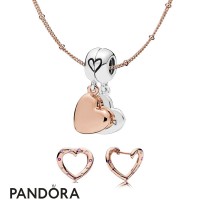 Pandora Rose Mother & Daughter Necklace And Earring Set Jewelry Pandora Rose Mother & Daughter Necklace And Earring Set Jewelry