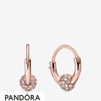 Pandora Rose Pave Bead Hoop Earrings Jewelry Pandora Rose Pave Bead Hoop Earrings Jewelry