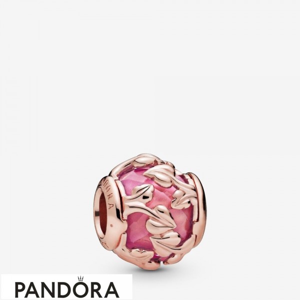 Pandora Rose Pink Decorative Leaves Charm Jewelry