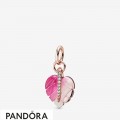 Pandora Rose Pink Murano Glass Leaf Pendant Jewelry