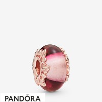 Pandora Rose Pink Murano Glass & Leaves Charm Jewelry Pandora Rose Pink Murano Glass & Leaves Charm Jewelry