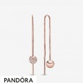 Pandora Rose Polished & Pave Bead Dangle Earrings Jewelry