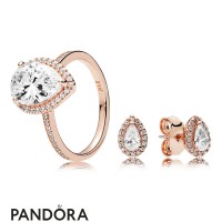 Pandora Rose Radiant Teardrop Ring And Earring Set Jewelry Pandora Rose Radiant Teardrop Ring And Earring Set Jewelry
