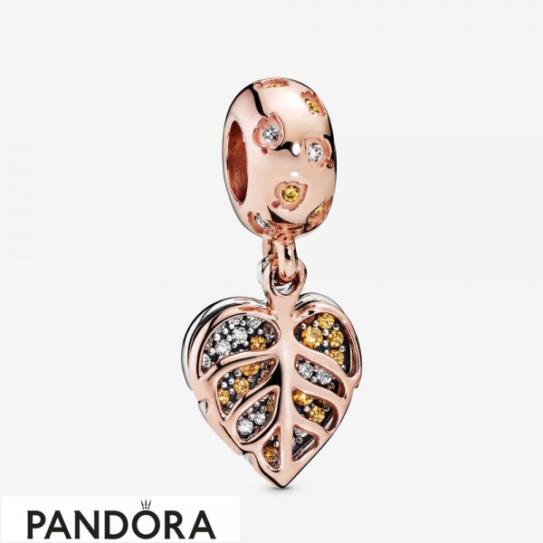 Pandora Rose Sparkling Leaves Hanging Charm Jewelry