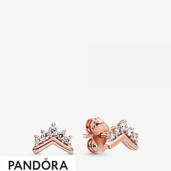 Pandora Rose Tiara Wishbone Stud Earrings Jewelry