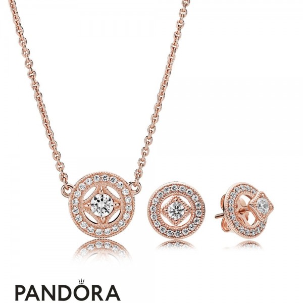 Pandora Rose Vintage Allure Necklace And Earring Gift Set Jewelry