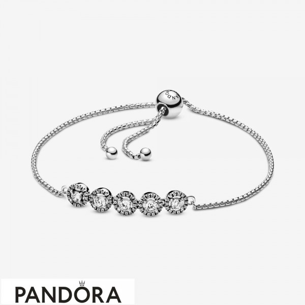 Women's Pandora Round Sparkle Slider Bracelet Jewelry