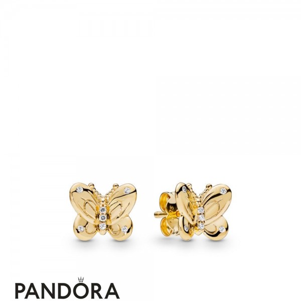Pandora Shine Decorative Butterflies Earring Studs Jewelry