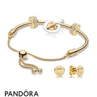 Pandora Shine Mum's Golden Heart Bracelet Set Jewelry Pandora Shine Mum's Golden Heart Bracelet Set Jewelry