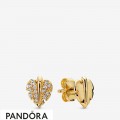 Pandora Shine Shining & Sparkling Leaf Stud Earrings Jewelry