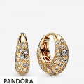 Pandora Shine Sparkling Pattern Hoop Earrings Jewelry