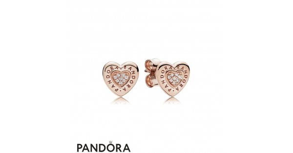 Signature Heart Stud Earrings Pandora Rose Jewelry-Online Outlet Jewelry