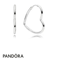 Women's Pandora Small Asymmetric Hearts Of Love Hoop Earrings Jewelry Women's Pandora Small Asymmetric Hearts Of Love Hoop Earrings Jewelry
