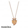 Women's Pandora Sparkling Lion Princess Heart Necklace Pandora Rose Jewelry