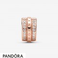 Women's Pandora Sparkling Pave Lines And Logo Clip Jewelry